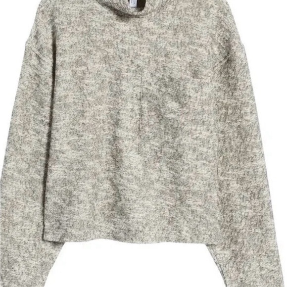 & And Other Stories Mélange Mock Neck Sweater US S‎ Boxy Cropped Minimalist Cozy - Picture 5 of 7